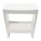 Hello Honey® 18" Modern Slatted Solid Wood Stool With Storage Shelf